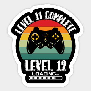 Level 11 Complete Level 12 Loading 11th Birthday Video Gamer Sticker